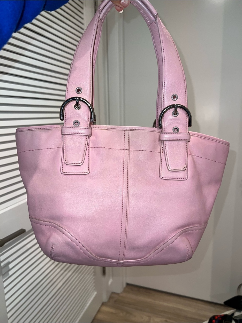 Coach Pink Leather Shoulder Tote